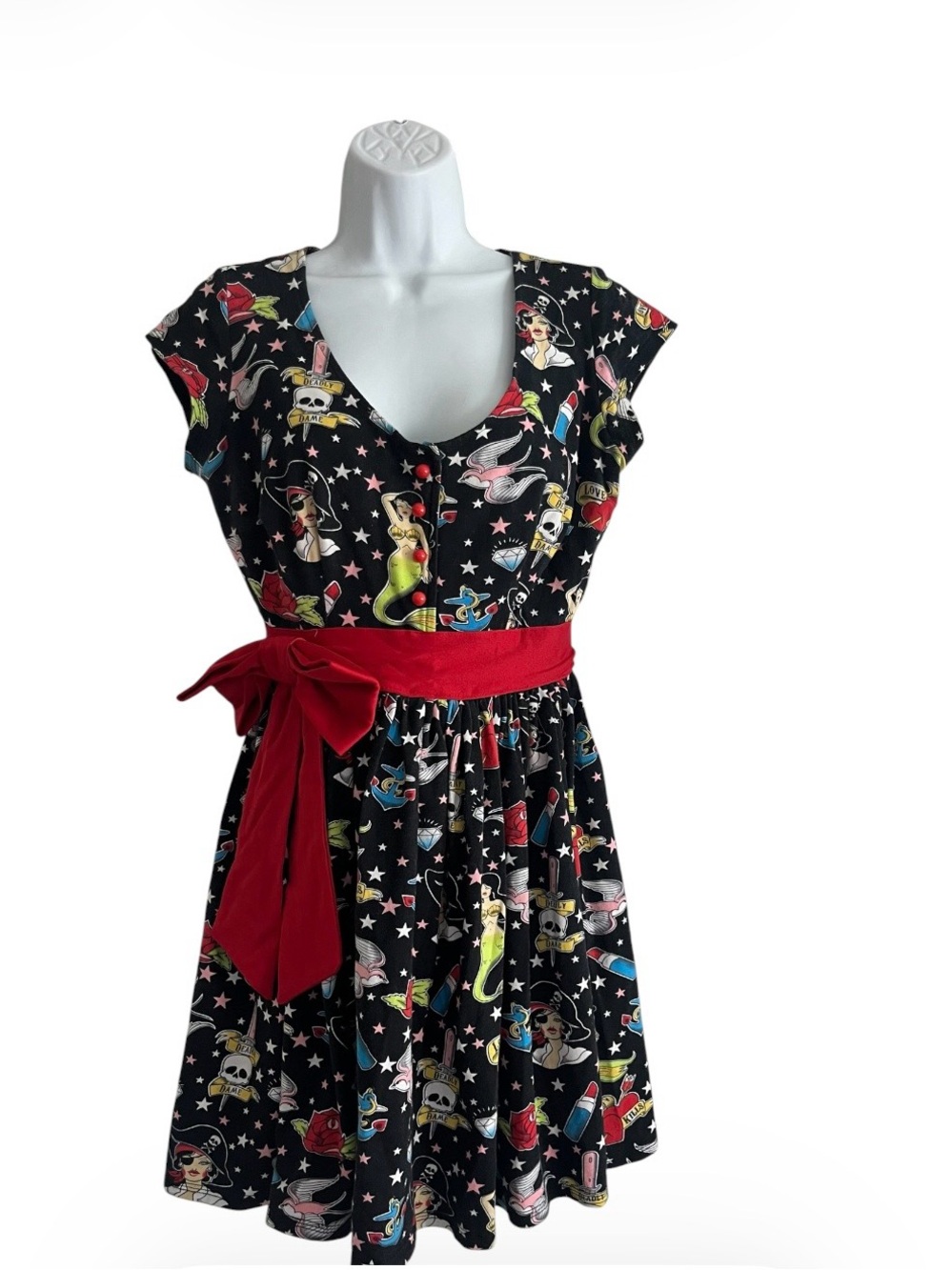 Deadly Dames tattoo baby doll dress